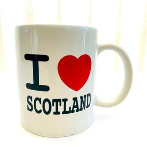 I LOVE SCOTLAND WHITE COFFEE TEA MUG AWNHILL